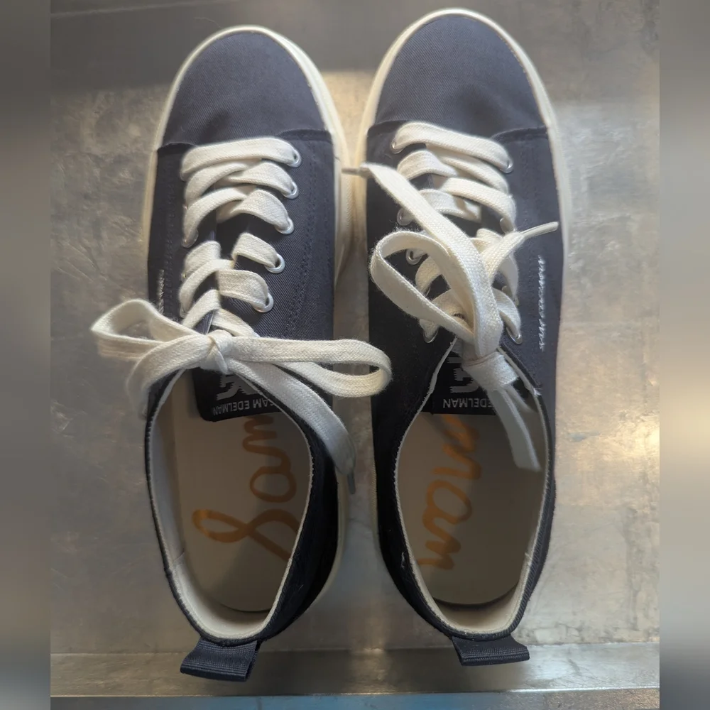 Sam Edelman Sneakers 8.5 Women's Black White Converse Style Shoes